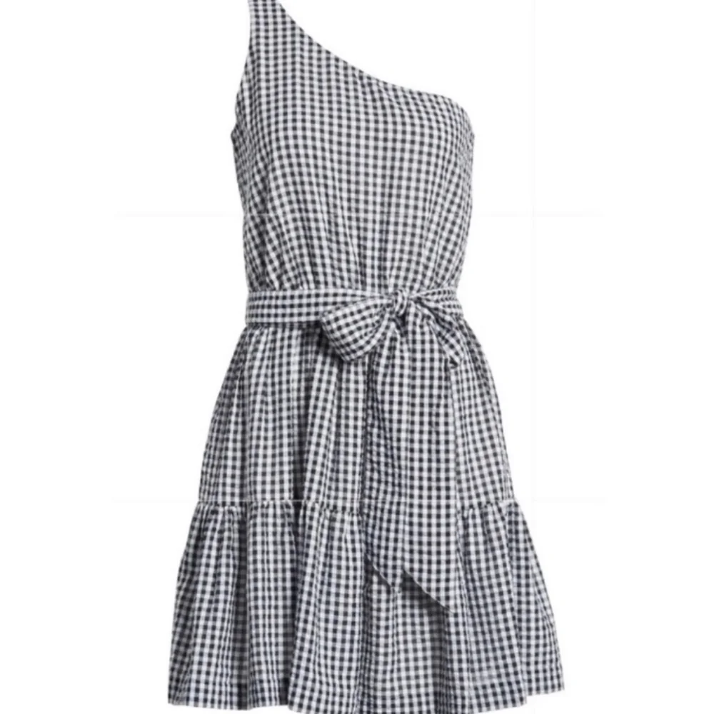 Vineyard Vines Gingham Seersucker One Shoulder Dress Size 10